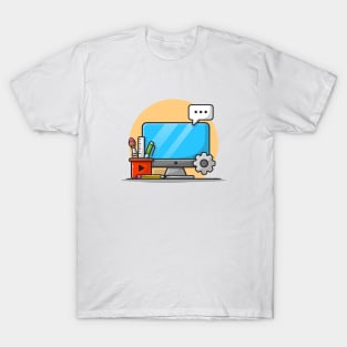 Web Development And SEO Cartoon Vector Icon Illustration T-Shirt